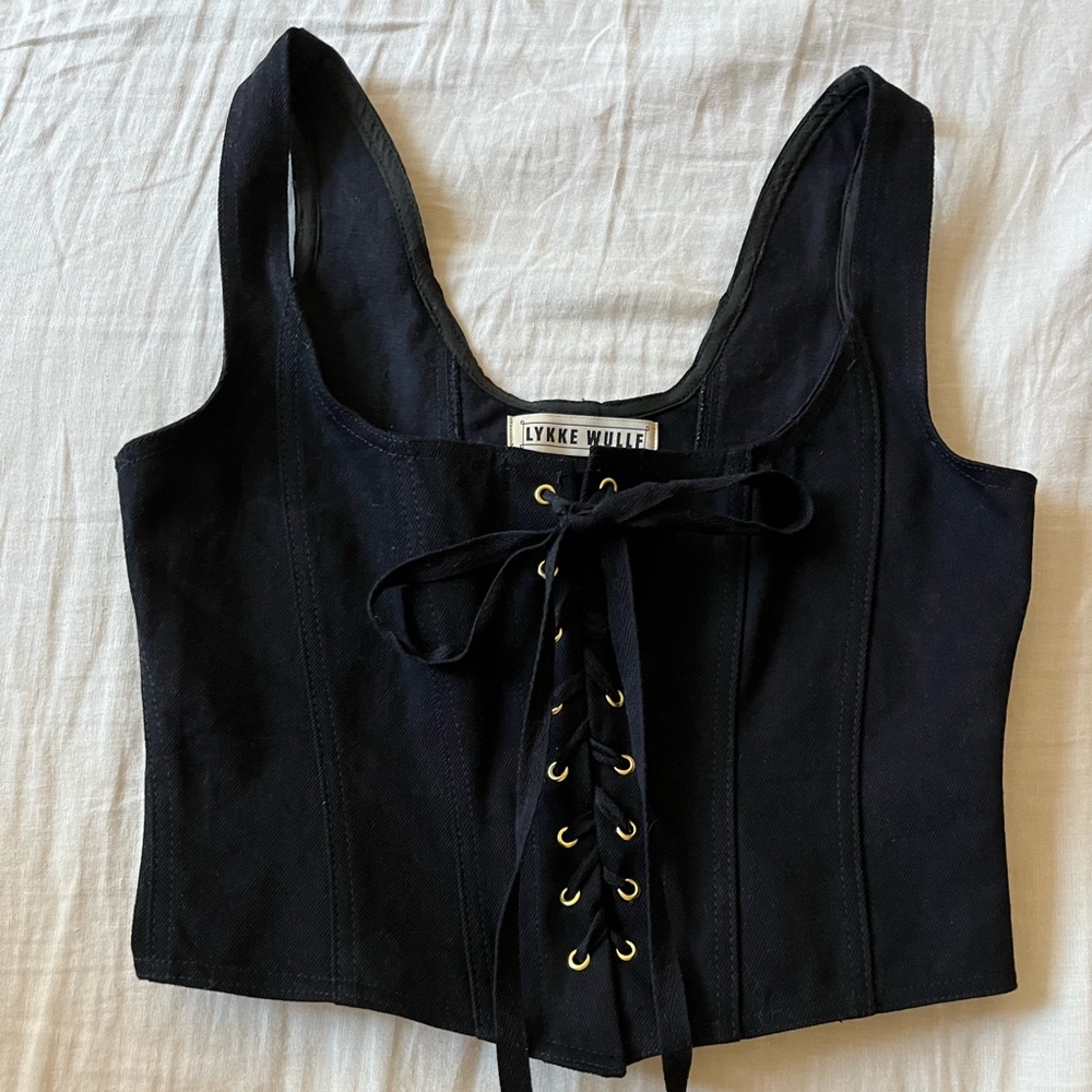 NWOT Lykke Wullf black Bennett bustier size M